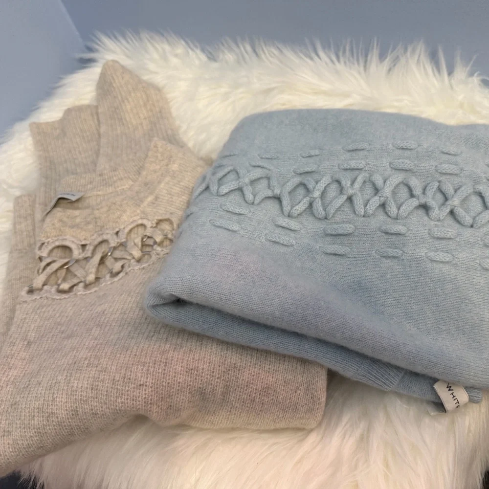 Two White + Warren Cashmere Sweaters (2 pieces) - Picture 2 of 12